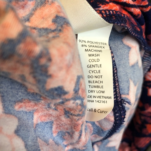 LuLaRoe Tall & Curvy leggings, orange/purple/navy paisley/floral pattern. - Picture 4 of 6